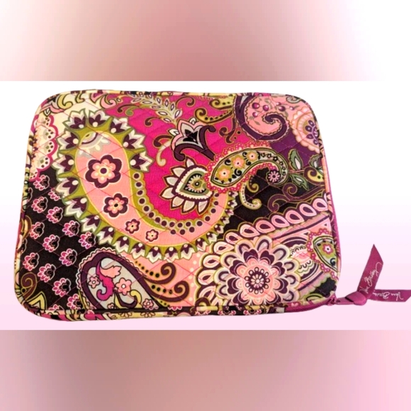 Vera Bradley Floral Paisley Quilted Device Tablet Pouch Vibrant - Picture 1 of 5